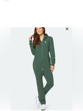 Onepiece Dark Green Full-Zip Hoodie with Contrast Logo